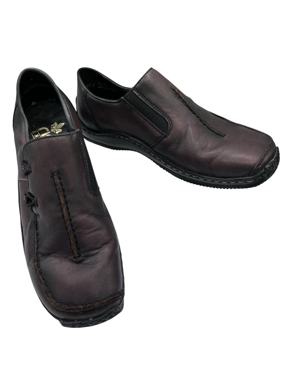 Rieker Antistress Leather Slip On Shoes Womens EU 38 US 7 Brown Comfort Walking